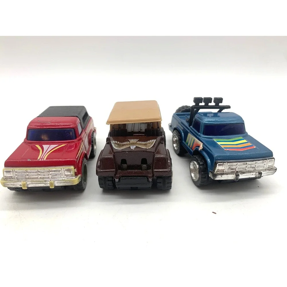 Vintage Arco Diecast Toy Trucks Set 3 1980s Pull Back Action Stomper Hong Kong